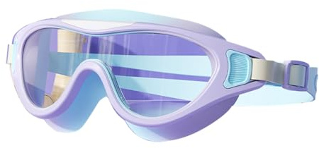 Kids Swimming Goggles, Swim Goggles for Kids 3-14, Silicone Swimming Glasses Anti-Fog Resist Leak Proof Swim Eyeglasses with Adjustable Straps for Boys Girls Pool Beach