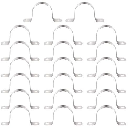 YYIGVMO 20 Stücke Ø 40mm U-Rohrschellen, 304 Edelstahl Starres Rohrband, Zweiloch Rohrschelle, Sattelschlauchschellen, für Rohre und Kabel