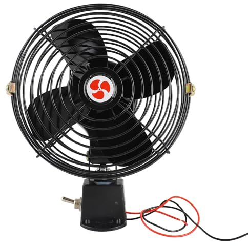 Keenso 12 -V -Autokühlung Ventilator Hochdienst, Metallblätter Ruhiger Betrieb mit Fortschrittlicher Lärmreduktionstechnologie für LKW -Wohnmobil -Auto -Bootsbus (6 Zoll)