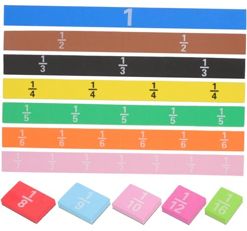 Uonlytech Educativo de Regletas Matemáticas Magnéticas para de Regletas de Fracciones Coloridas para Aprendizaje Lógico y Desarrollo de Habilidades Matemáticas Infantiles
