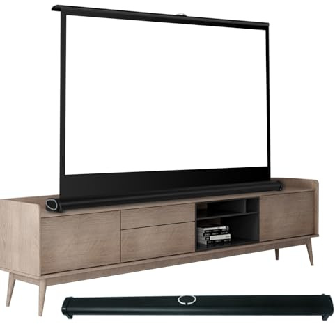 Pantalla de proyector de 30, 40 y 50 Pulgadas, Pantalla de proyección de Suelo, Pantalla de Cine Enrollable, Pantalla portátil 4K 16:9 para proyectores de Interior y Exterior, hogar, Hotel,
