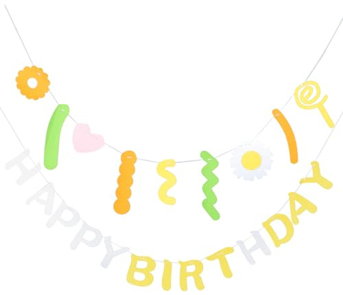 Toddmomy de Cumpleaños Infantil para Fiestas Banderines Colgantes Decorativos Tela Juego de 1 Unidad para Decoración de Cumpleaños y Bebés