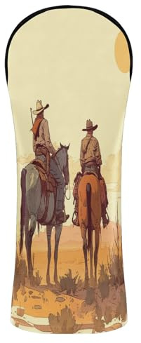 Cowboys Sunsets - Set di copritesta per mazze da golf, stile retrò, vintage, impermeabile, con targhetta numerica, per driver ibridi e legni da fairway