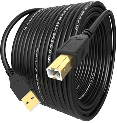Yaekea USB A zu USB 2.0 B Druckerkabel Entworfen für HP Epson Canon Brother Dell Lexmark Xerox Samsung Oki USB Midi Kabel für Scanner/Midi Keyboard/Digital Piano/DAC Decoder und mehr-6M