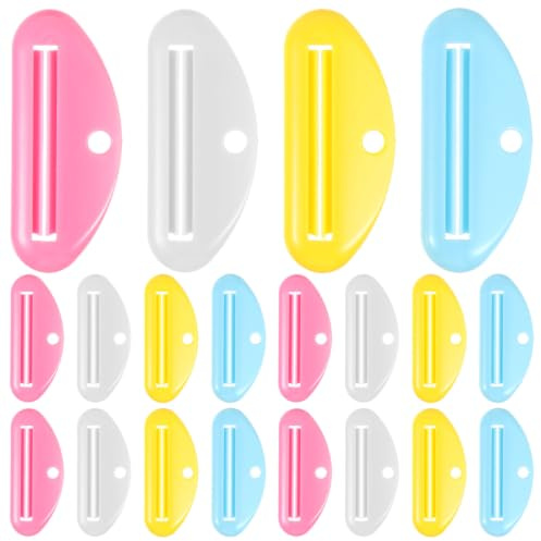 ifundom 20 Exprimidores de Pasta de Dientes de Plástico Abs, Portátiles y Fáciles de Usar para Apretar Tubos Baño Casa, Ideales para Loción de Manos y Limpiador Facial