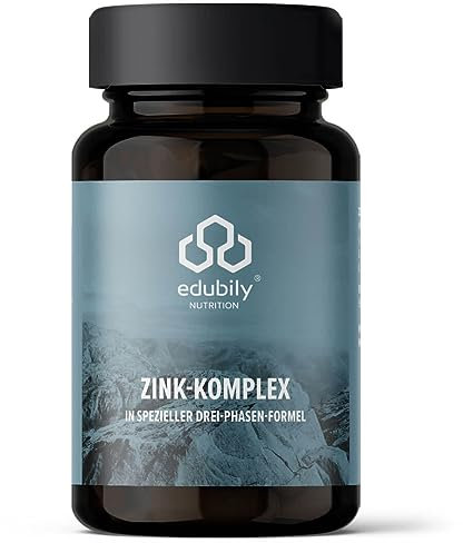 edubily nutrition® Zink • Zink Komplex mit 3-Fach Formel aus Zinkglycinat, Zinkcitrat und Zinkglukonat • Mit essentiellen Aminosäuren (90 Kapseln)