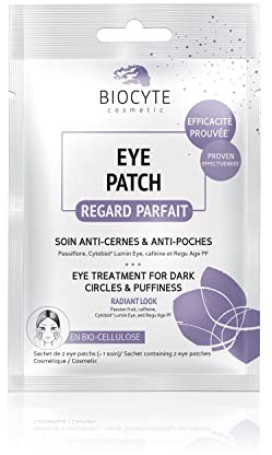 BIOCYTE Eye Patch - Patch pour le Contour des Yeux - Soin Anti-Cernes et Anti-Poches - A base de Passiflore, Cytobiol, Regu Age Pf, Caféine et en Biocellulose - Sachet de 2 Patchs