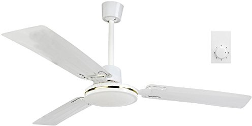 Sichler Haushaltsgeräte Deckenventilator leise: Deckenventilator mit 3 Metallflügeln und 3 Stufen, Ø 91 cm, 70 Watt (Zimmer Ventilator, Decke-Ventilator Fernbedienung, Kühl)