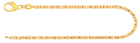 EDELIND Königskette Gold 333 Echtgold Armkette 1.8 mm mit Stempel aus Gelbgold, Goldarmband aus Deutschland, Herrenschmuck mit Karabinerverschluss, Länge 21 cm, Gewicht ca. 4.3 g.