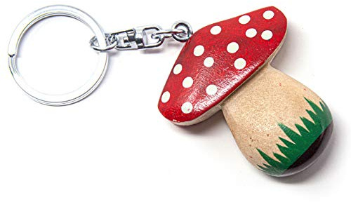 Porte-clés en bois - Champignon mouche
