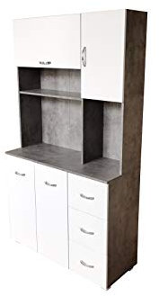 HTI-Line Küchenschrank Blanca Küchenbuffet Beton Weiß