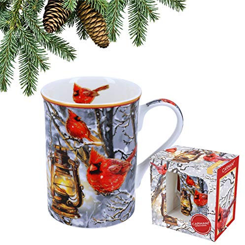 CARMANI - Taza de porcelana festiva decorada con temática navideña de 400 ml.