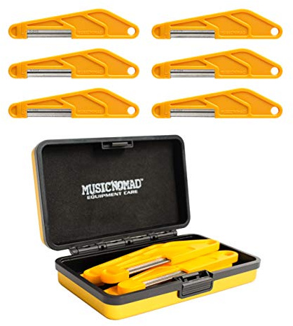 Music Nomad 6-teiliges Set für E-Gitarre mit Diamantbeschichtung, superleichte Saiten (MN667) | Feilenmutterschlitze für superleichte E-Gitarrensaiten