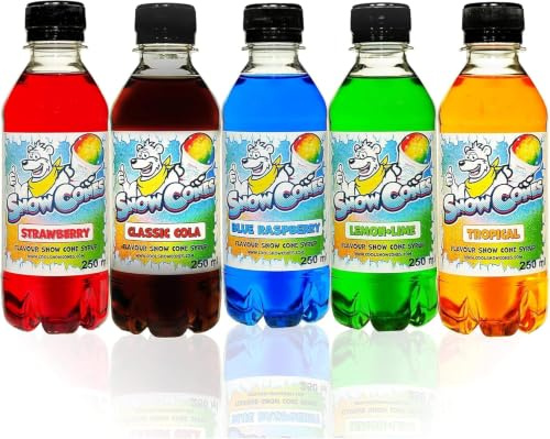 Slushie|Snow Cone Syrup|This Rainbow Pack Includes 4 x 250ml Bottles and Free Branded Sticker Pack |Compatible with all Slush Puppy Machines & Other Leading Machines.