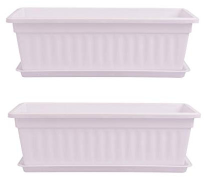 caihuashopping Jardinière Intérieur et Extérieur Balcon légumes Bassin épaissie Plantation d'Boîte Longue Grande Fleur Trough rectangulaire en Plastique Pot de Fleurs Pot de Fleur (Size : S)