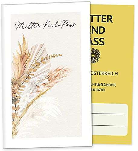 OLGS Mutter-Kind-Passhülle Österreich - Dünengräser Design, 3-teilige Schutzhülle für MuKiPass, unpersonalisiert