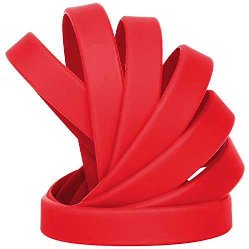 LVNRIDS 50 pcs Silicone Wristbands 7 inch Rubber Bracelets for Kids Teens, Sports Rubber Elastic Wristband Bracelet Bulk Gifts for Teacher Supplies Graduation Party Favors