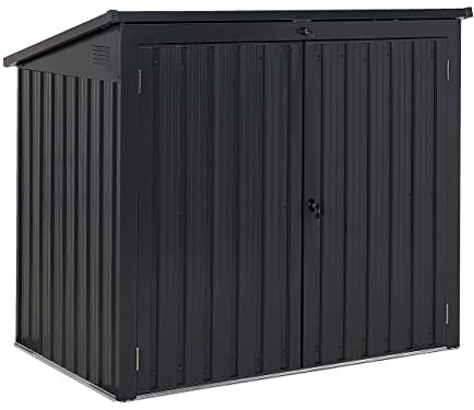 Abri de Jardin en Acier Gris Graphite Galvanisé Imperméable Inoxydable 158x134 cm Moena