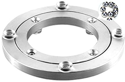 X1NGFU 1 Stück Schwerlast Drehplatte Stumm Drehlager Drehscheibe Aus Aluminium,Drehkranz Drehlager Tv Drehteller Tischplatte,Mit Kugellager,Für Tischplatten Aus Glas (35cm(14in))