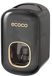 MEIJMJIA-MH wall-mounted toothpaste dispenser Automatic Squeezer Toothpaste Dispenser-Waterproof and dust free (Black)