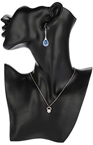 KOSDFOGE Soporte para Collar y Pendientes, Soporte para Busto de Cabeza de Reloj de Joyería, Soporte para Maniquí, Estante de Exhibición para Maniquí de Exhibición de Joyería(Negro)