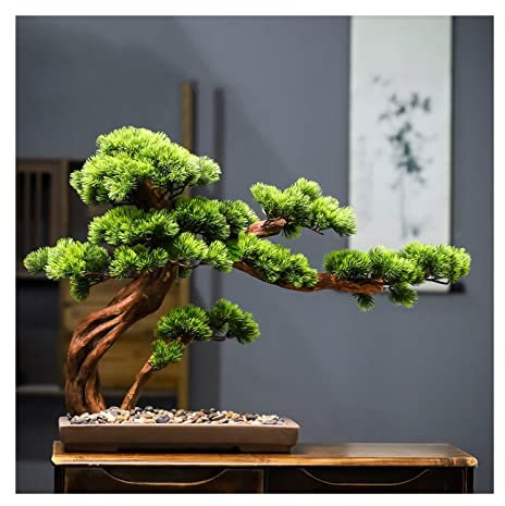 Bonsai-Baum, künstlicher chinesischer Stil, Simulation Willkommenskiefer, Bonsai, Veranda, Zypresse, Kiefernbaum, Ornamente, Wohnzimmerdekoration, künstlicher Baum, hohe Arhat-Kiefer, Topfpflanze ( Co