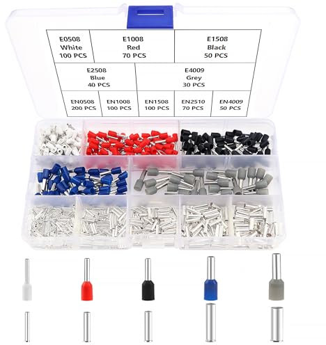 YIXISI 810 Pièce Embouts de Câble Set, Embouts de Câblage Câble de Cosses, Virole de Fil Non Isolée, pour Équipement Électronique, AWG 22-12
