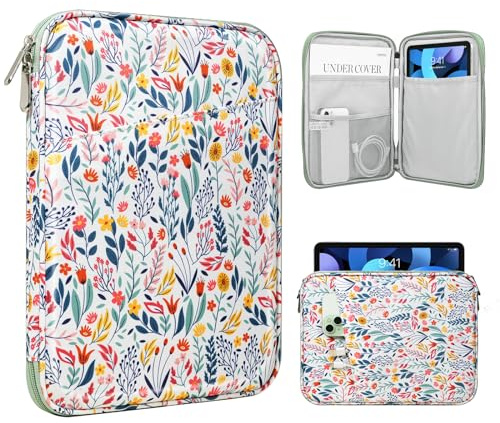 TiMOVO Housse pour Tablette 9-11 Pouces avec Poche, Fleur
