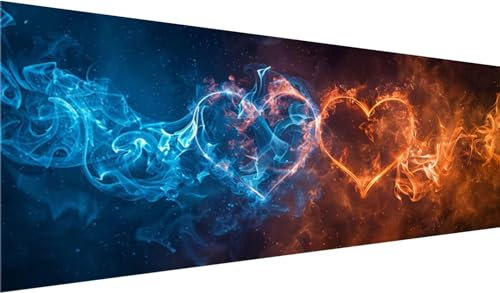 Wie Diamond Painting Groß XXL 230x90cm, Basteln Erwachsene Diamond Painting Set, 5D DIY Flamme Diamant Painting Bilder Erwachsene, Diamond Painting Set mit Zubehör für Zimmer Wand Deko und Geschenke