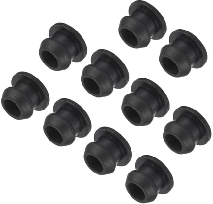 QUARKZMAN Tapones de Cierre de Silicona de Sellado 8mm Negro 10pcs | Tapón para Agujeros Silentblock Cubierta Tapa Ciego Tipo Empotrado Redondo para Estantes Armarios Gabinete Muebles