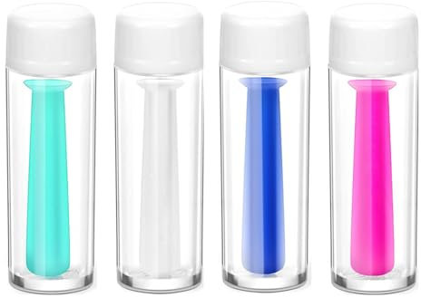 MYSUNBAR Lot de 4 applicateurs de retrait de lentilles de contact en silicone pour contacts durs et souples, multicolore, Organiseur de poche