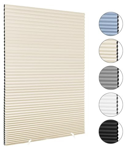 Store Sans Percage Fenetre Cellulaire Stores Filtrage de la lumière Coupé à la taille Stores en papier plissé auto-adhésifs Revêtement de fenêtre pour chambre Cuisine Salle de bain Fenêtres Portes