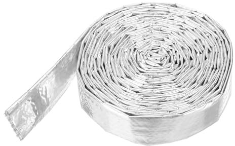 QUARKZMAN Gaine Thermique Aluminisée 1/2 Id X 10,5ft Aluminium Métallique Fibre Verre Gaine Thermique pour Conduites Carburant Câbles Câblage Électrique