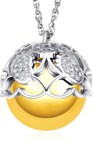 Dada Gioielli - Protection et amour pour les futures mamans - Collier bola de grossesse appelant les anges - Pendentif scintillant - Cadeaux pour femmes enceintes