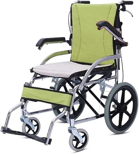 sjdoPulse Fauteuils Roulants Fauteuil Roulant Pliable Léger Et Portable avec Freins À Main Et Repose-Pieds Réglables Chaise De Transport De Voyage Pliable pour Adultes Léger