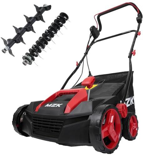 MZK 15-inch 13-Amp 2-in-1 Electric Dethatcher and Scarifier-Orange