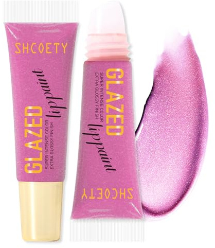 Pink Lip Gloss, Metallic Nude Lipgloss, Glitter Shimmer Tinted Lip Balm Liquid Lipstick, Long Lasting Lip Plumper, Shine Highly Pigmented Waterproof Non-stick Lipstick Makeup Gift for Women