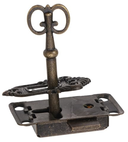 UKCOCO Schrankschloss Satz Antik Mit Schlüssel Aus Zinklegierung Und Eisen 53x26mm Für Schmuckkästchen Schublade Möbel Vintage Möbelbeschlag Mit Schrauben