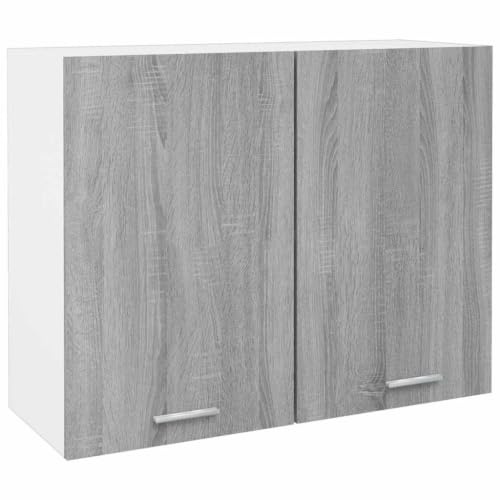 Myheimly Hängeschrank Grau Sonoma 80x31x60 cm Holzwerkstoff Küchenschrank Küchenzeile Küchenmöbel Unterschrank Küchenunterschrank Schrank