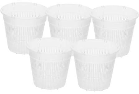 IWOWHERO 5pièces Pots De Pépinière pour Orchidées Drainage Pots De Fleurs Plastique Transparents pour Plantes De Jardinage pour Et