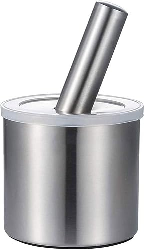 YJYJY Mortar and Pestle Set Mortar and Pestle 18/8 Stainless Steel Spice Grinder Pill Crusher