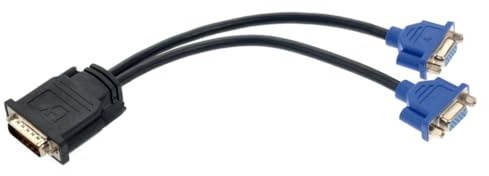 MUELODSIC Adattatore Vga Y Splitter Cavo Video Maschio Doppio Vga Femmina per Collegare Fino Monitor Svga Compatibile con Thinkcentre e Suncomputer Plastica Dura Nera e Blu