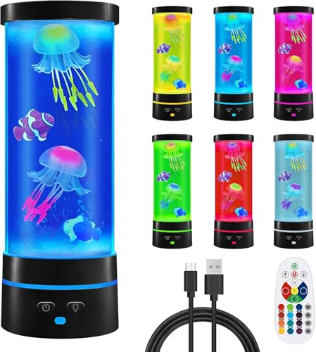Diealles Shine Quallen Lampe, 16 Farben Fantasy LED Jellyfish Lamp mit Fernbedienung, Lavalampe für Weihnachten Geschenke Kinder, Zuhause Stimmungslicht Dekoration