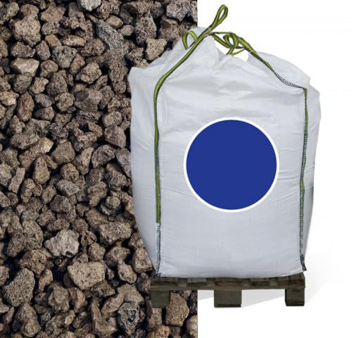 Hamann Lava-Mulch Rot 8-16 mm Big Bag 1000 L I Ziersplitt Big Bag I Naturstein Mulch rot I Dekorative Steine I Lava-Mulch frostfest I Lava-Splitt Beete I Dekorativ