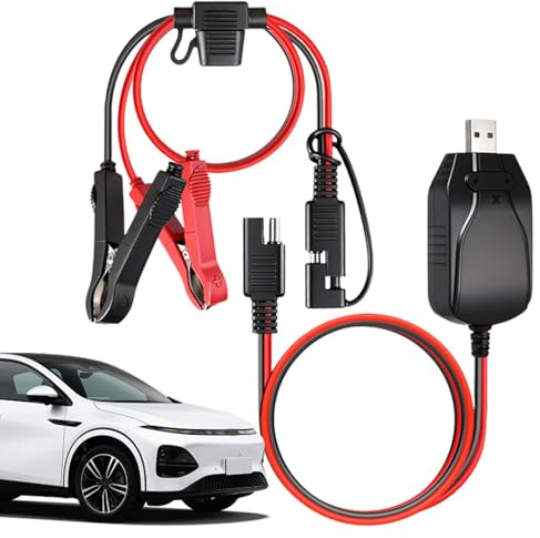 Wodesitiy Caricabatterie per moto, 12 Volt, USB Smart di mantenimento con alimentazione, caricabatterie di mantenimento della batteria, per uso esterno, auto, barca, rimorchio, camper, ATV