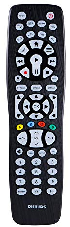 Philips Backlit Universal Remote Control, Works for Samsung, Vizio, TCL, HiSense, Sony, RCA, Panasonic, Roku, Apple TV, Smart TVs, Streaming Players, Blu-Ray, DVD, 8-Device, Black, SRP9488C/27