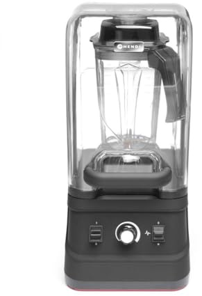 HENDI Batidora profesional con cubierta insonorizada, control manual, jarra de policarbonato resistente al calor y frío, velocidad variable, 230V, 1680W, 250x300x(H)540mm, ABS, acero inoxidable