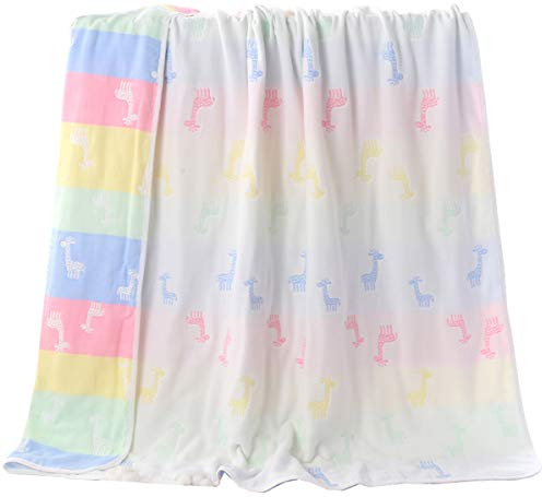 Hayisugar Baby Kuscheldecke, extra weich, 100% Baumwolle, 6-lagig, Decke, Babydecke, Einschlagdecke, Kinderwagendecke, Kinderdecke, Wohndecke Tagesdecke Sommerdecke, Hirsch, 150 x 200 cm