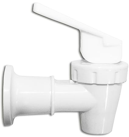 Hods Grifo Blanco con pestaña Blanca para dispensador de Agua, Fuente de Agua