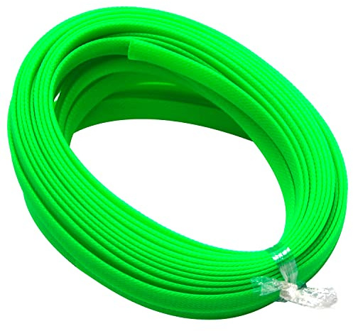 Othmro Gaine de câble extensible en PET flexible en maille tressée Vert fluo 10 m